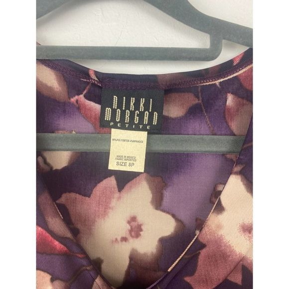 Nikki Morgan dress sleeveless v-neck size SP color purple - Picture 3 of 4